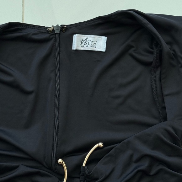 Black Oh Polly skirt set with gold detail - Picture 4 of 6